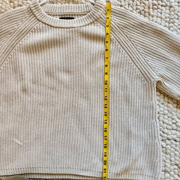 Quince 100% Organic Cotton Fisherman Crew Sweater (Speckled Beige, XL) - Picture 5 of 5